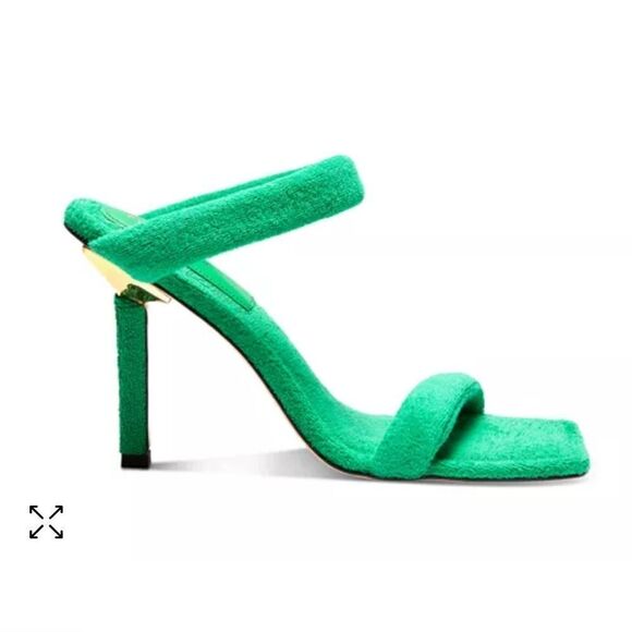 Good American Green Terry Slip On High Heel Sandals NEW - Picture 6 of 12